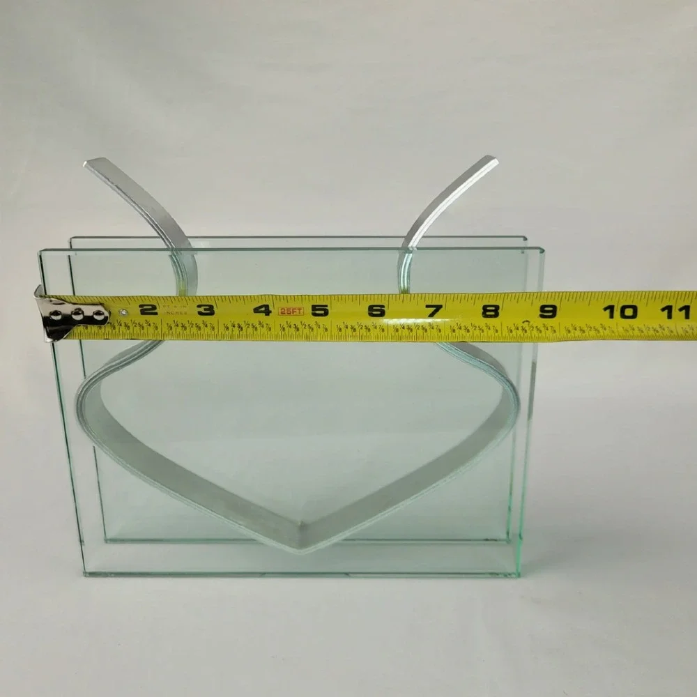 Peter Hewitt MoMA Square Ribbon Vase Glass Anodized Aluminum Modernist Decor